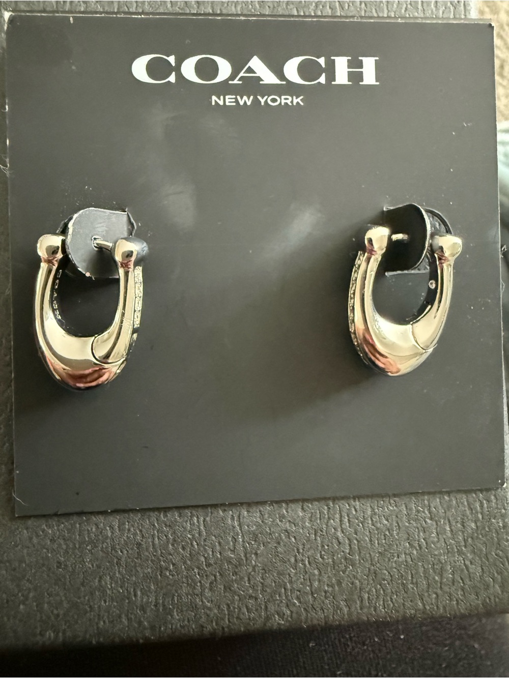 Coach Silver-Tone Signature Hoop Earrings